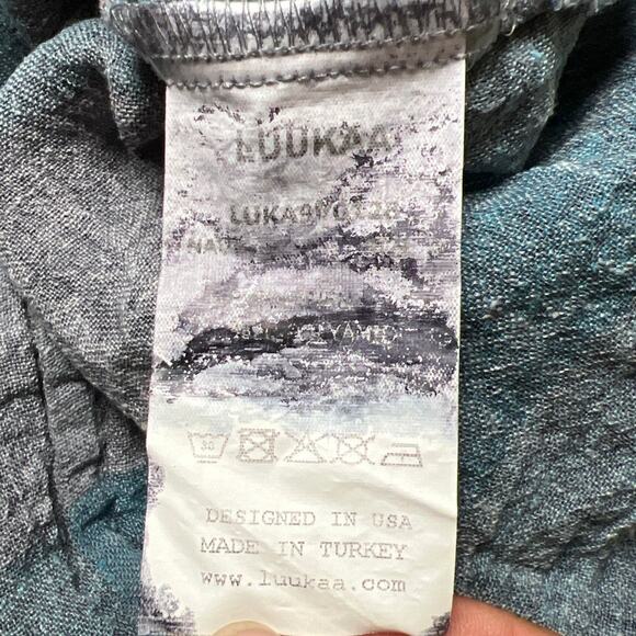 Luukaa Blue/Gray Stripe Boho Women Tank Top Size 6 - Picture 3 of 6